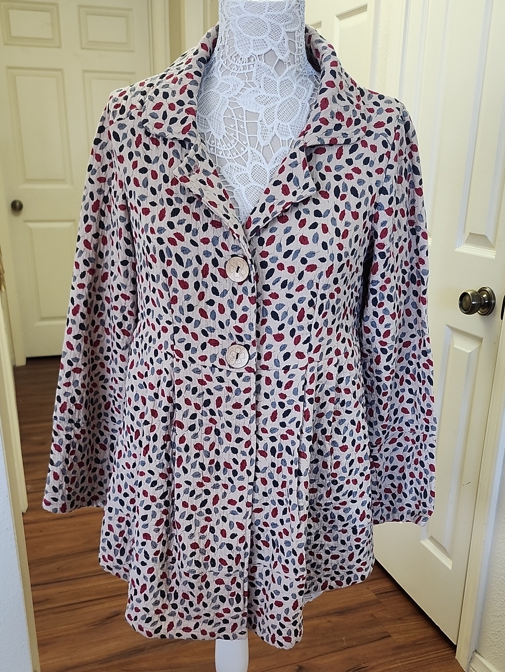 Ian Mosh Boho Chic Engraved Button-Front Jacket Size M-L Cottagecore Y2K